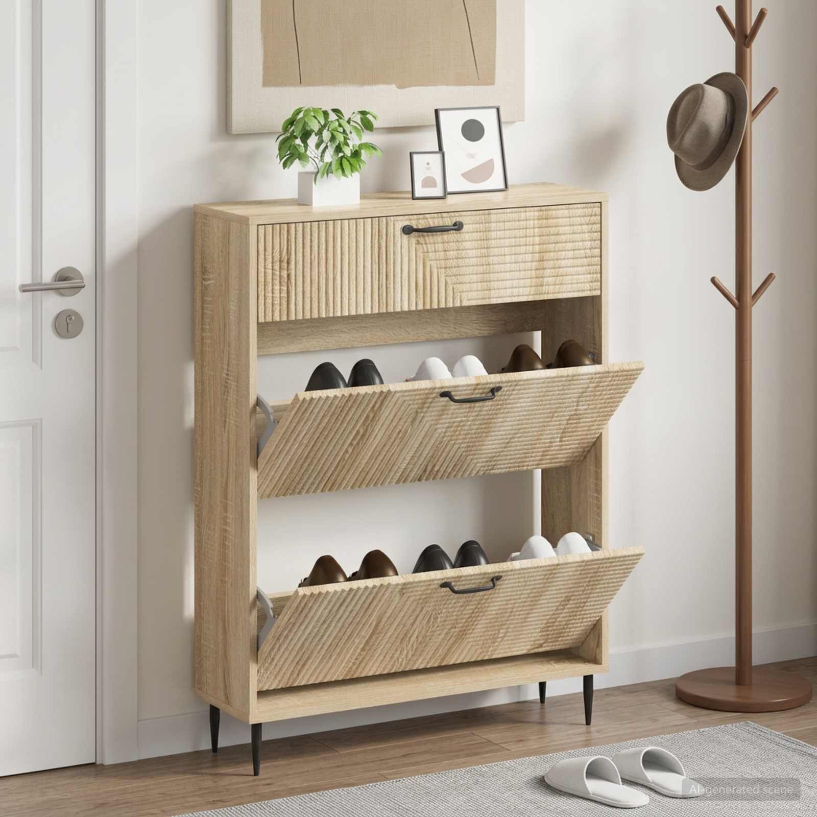 vidaXL Шкаф за обувки HAARLEM 78 x 24 x 103 см Инженерна дървесина