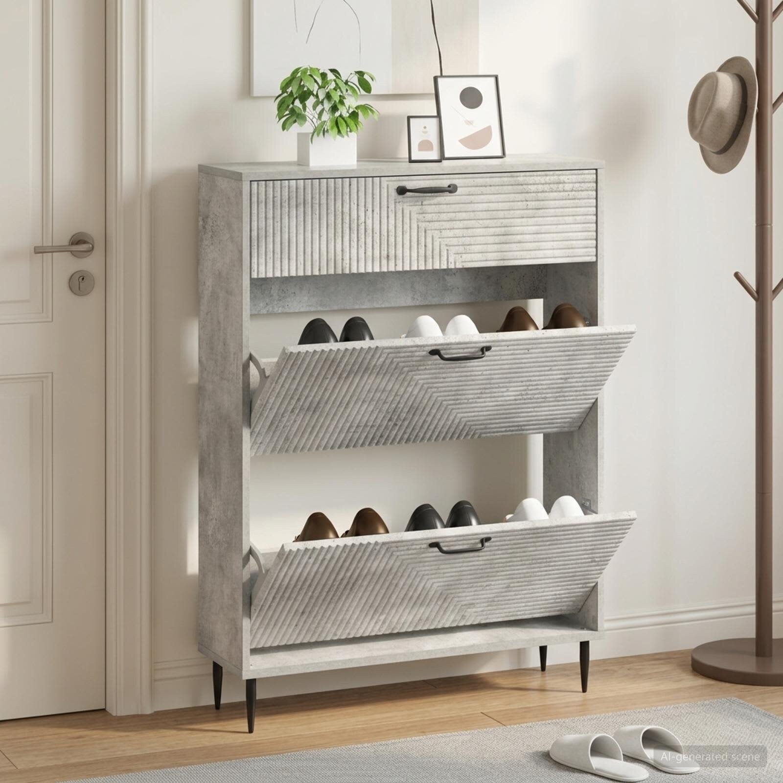 vidaXL Шкаф за обувки HAARLEM 78 x 24 x 103 см Инженерна дървесина