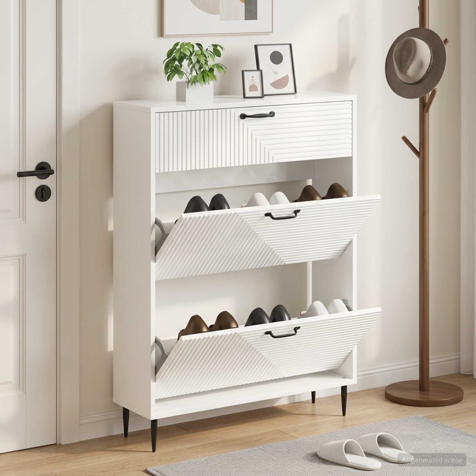 vidaXL Шкаф за обувки HAARLEM 78 x 24 x 103 см Инженерна дървесина