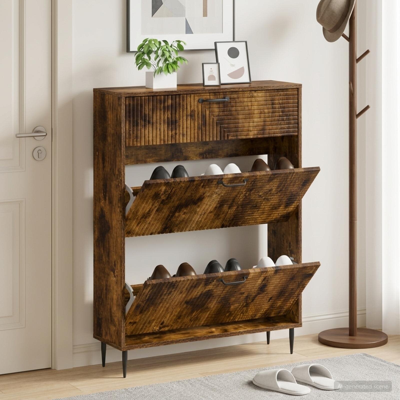 vidaXL Шкаф за обувки HAARLEM 78 x 24 x 103 см Инженерна дървесина