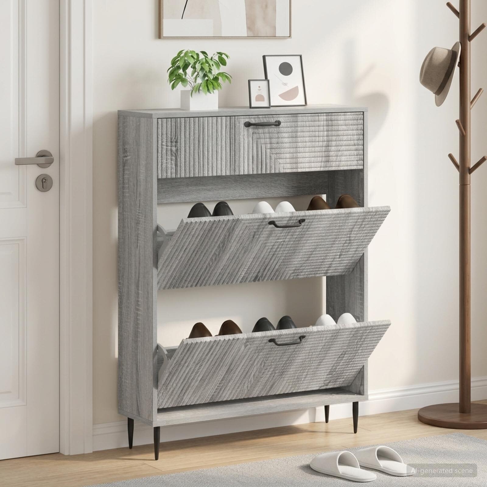 vidaXL Шкаф за обувки HAARLEM 78 x 24 x 103 см Инженерна дървесина