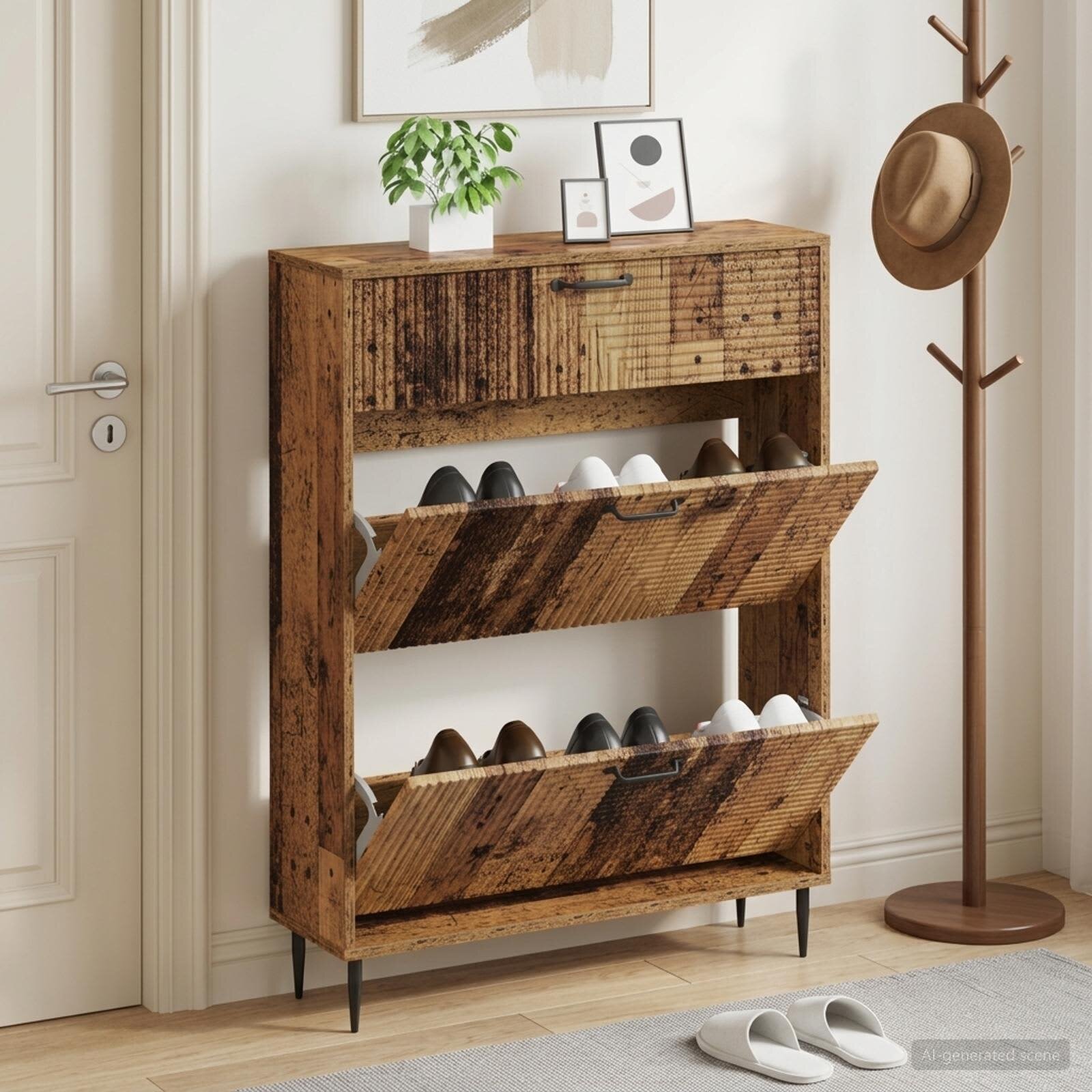 vidaXL Шкаф за обувки HAARLEM 78 x 24 x 103 см Инженерна дървесина
