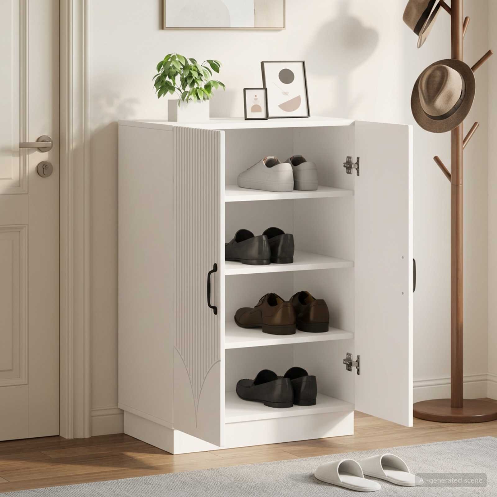 vidaXL Шкаф за обувки HOORN 595 x 395 x 87 см Инженерна дървесина