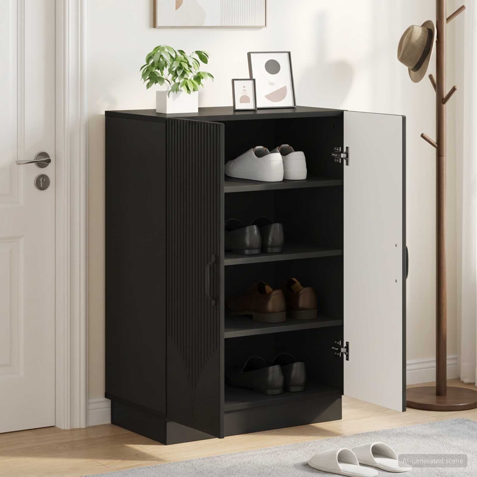 vidaXL Шкаф за обувки HOORN 595 x 395 x 87 см Инженерна дървесина