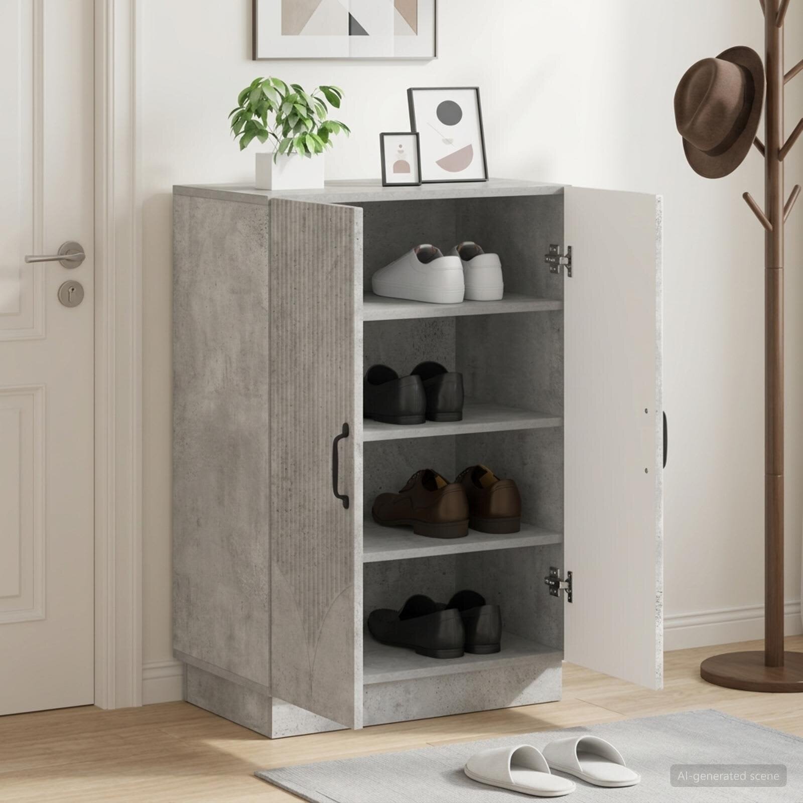 vidaXL Шкаф за обувки HOORN 595 x 395 x 87 см Инженерна дървесина