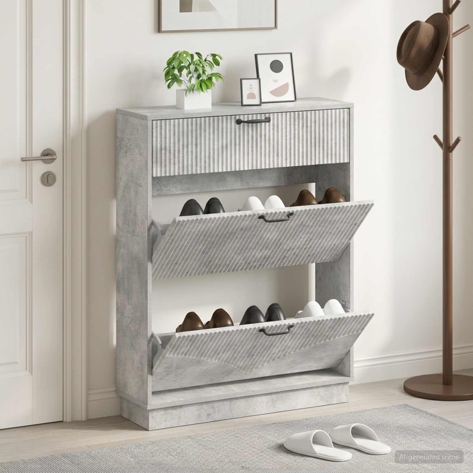 vidaXL Шкаф за обувки HOORN 78 x 24 x 100 см Инженерна дървесина