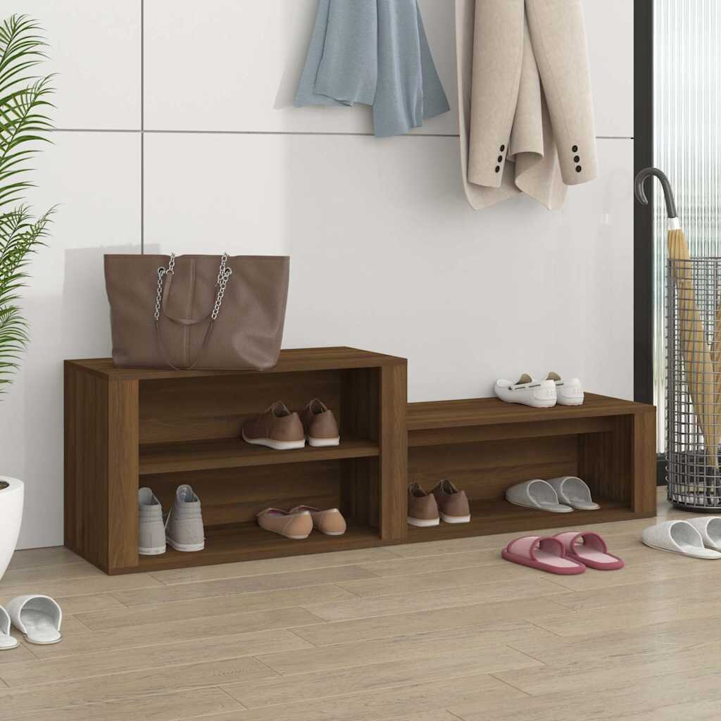 vidaXL Шкаф за обувки кафяв дъб 150x35x45 см инженерно дърво