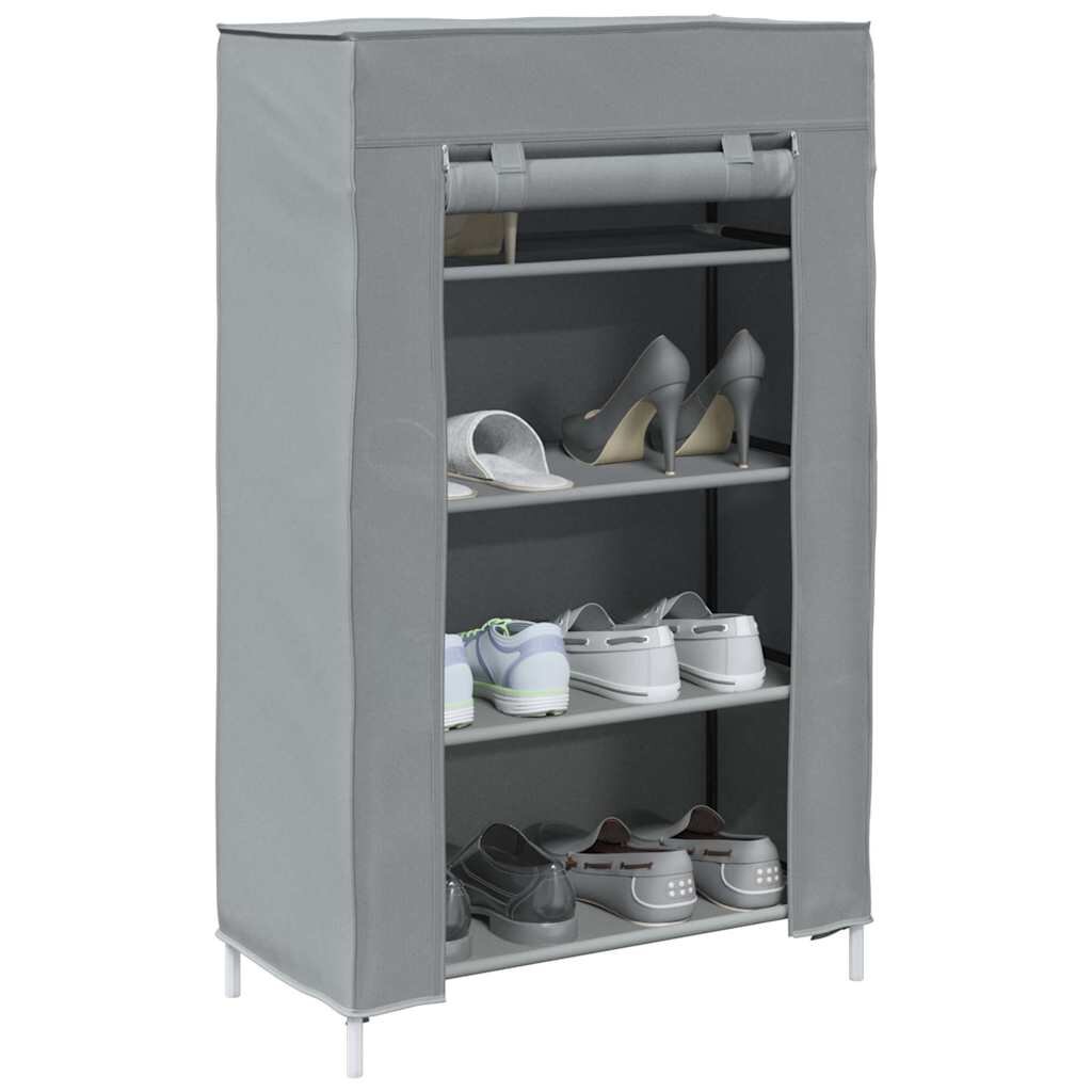 vidaXL Шкаф за обувки сив 605x30x97 cm Нетъкана материя