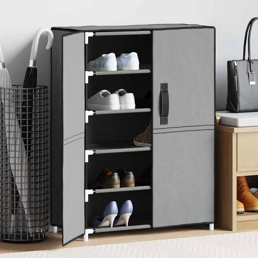vidaXL Шкаф за обувки сив 60x28x90 см плат