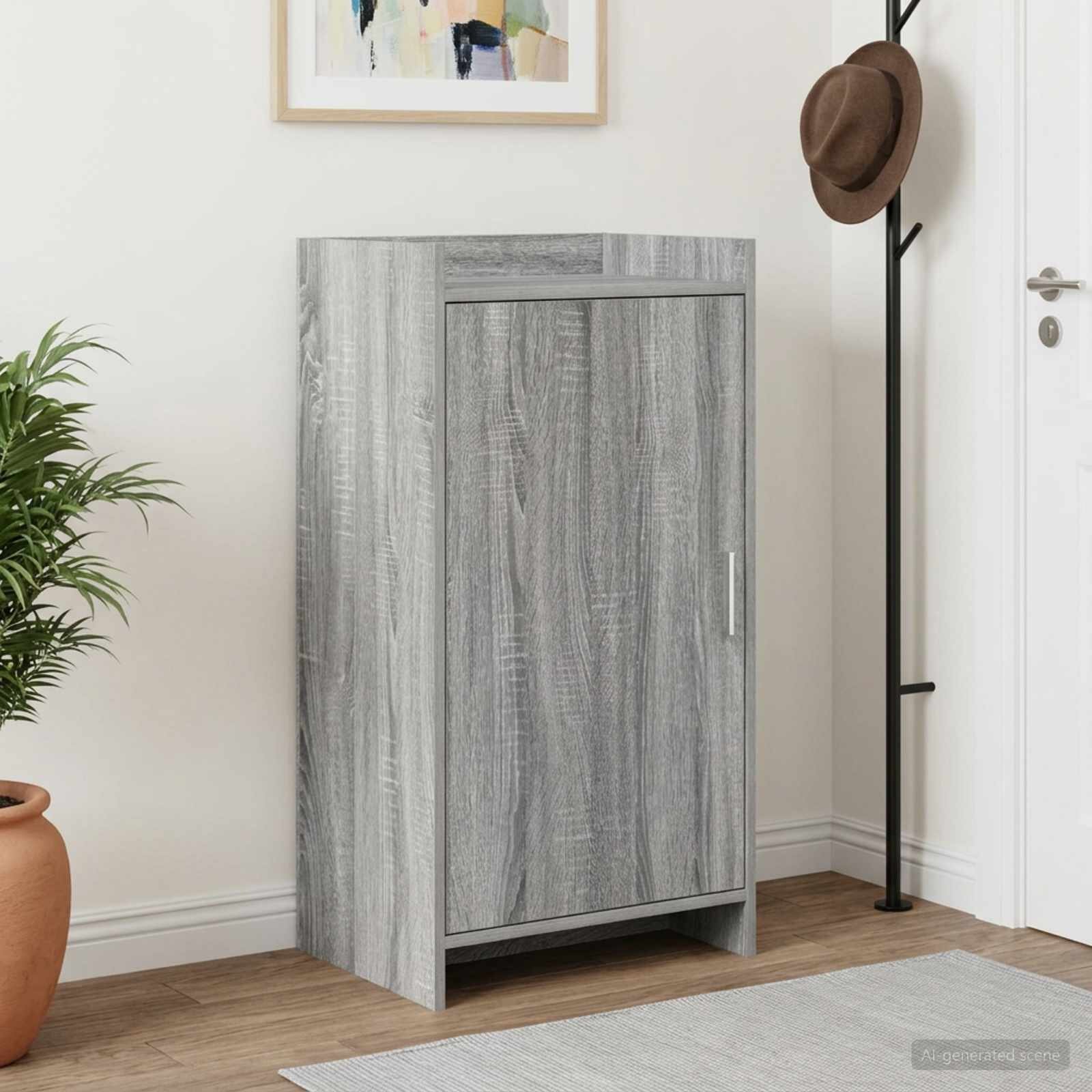 vidaXL Шкаф за обувки Сив Сонома 48 x 36 x 92 см Инженерна дървесина