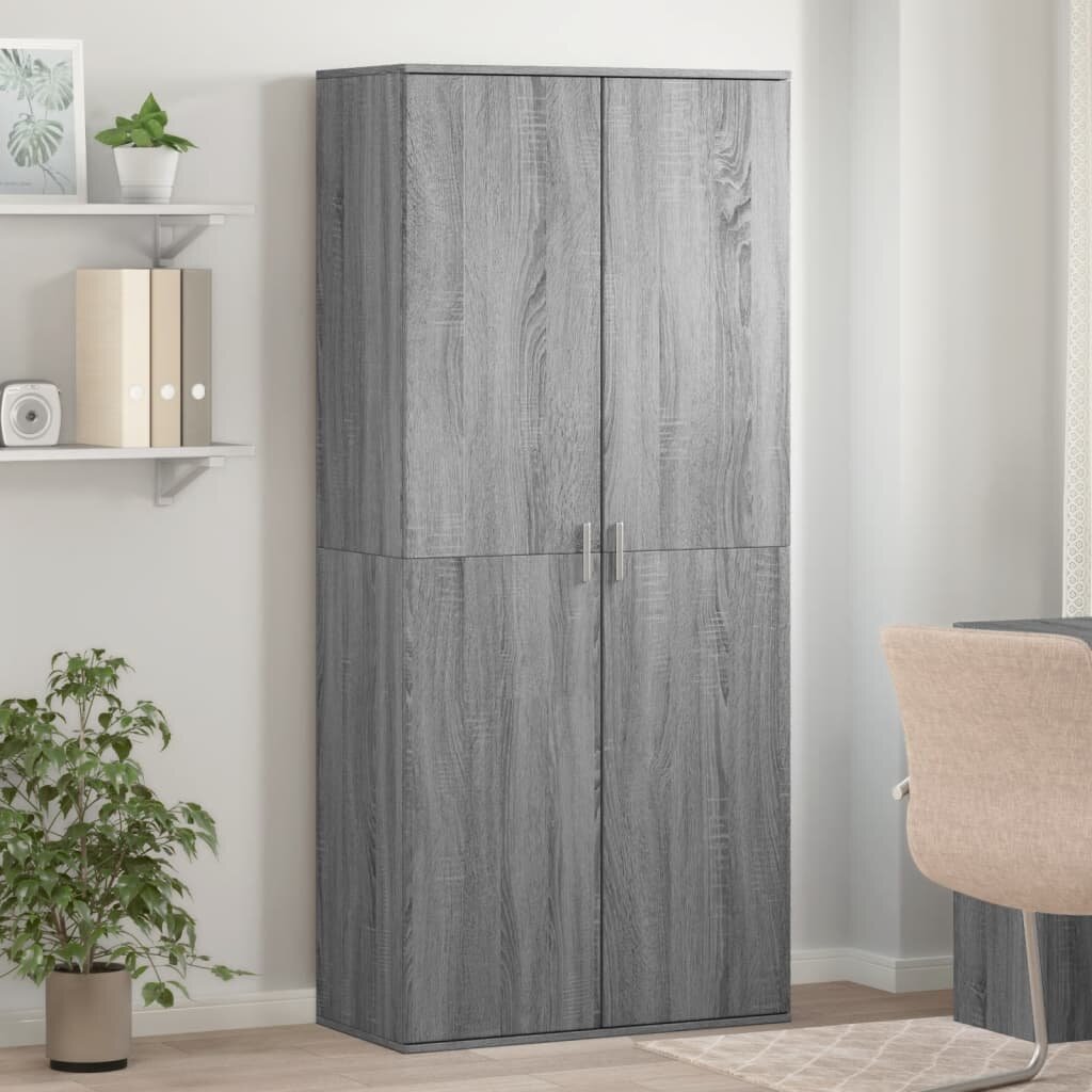 vidaXL Шкаф за обувки сив сонома 80x39x178 см инженерно дърво