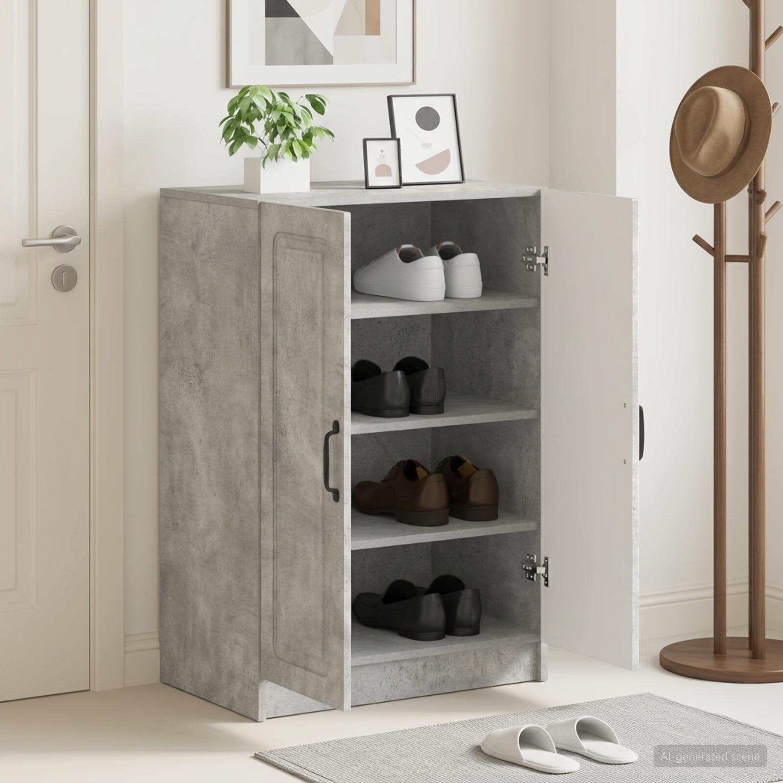 vidaXL Шкаф за обувки UTRECHT 595 x 395 x 87 см Инженерна дървесина