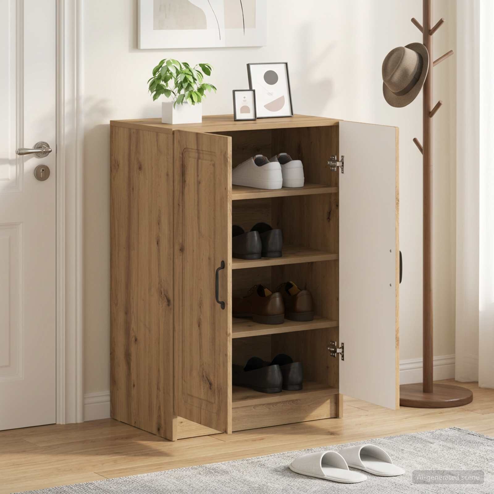 vidaXL Шкаф за обувки UTRECHT 595 x 395 x 87 см Инженерна дървесина