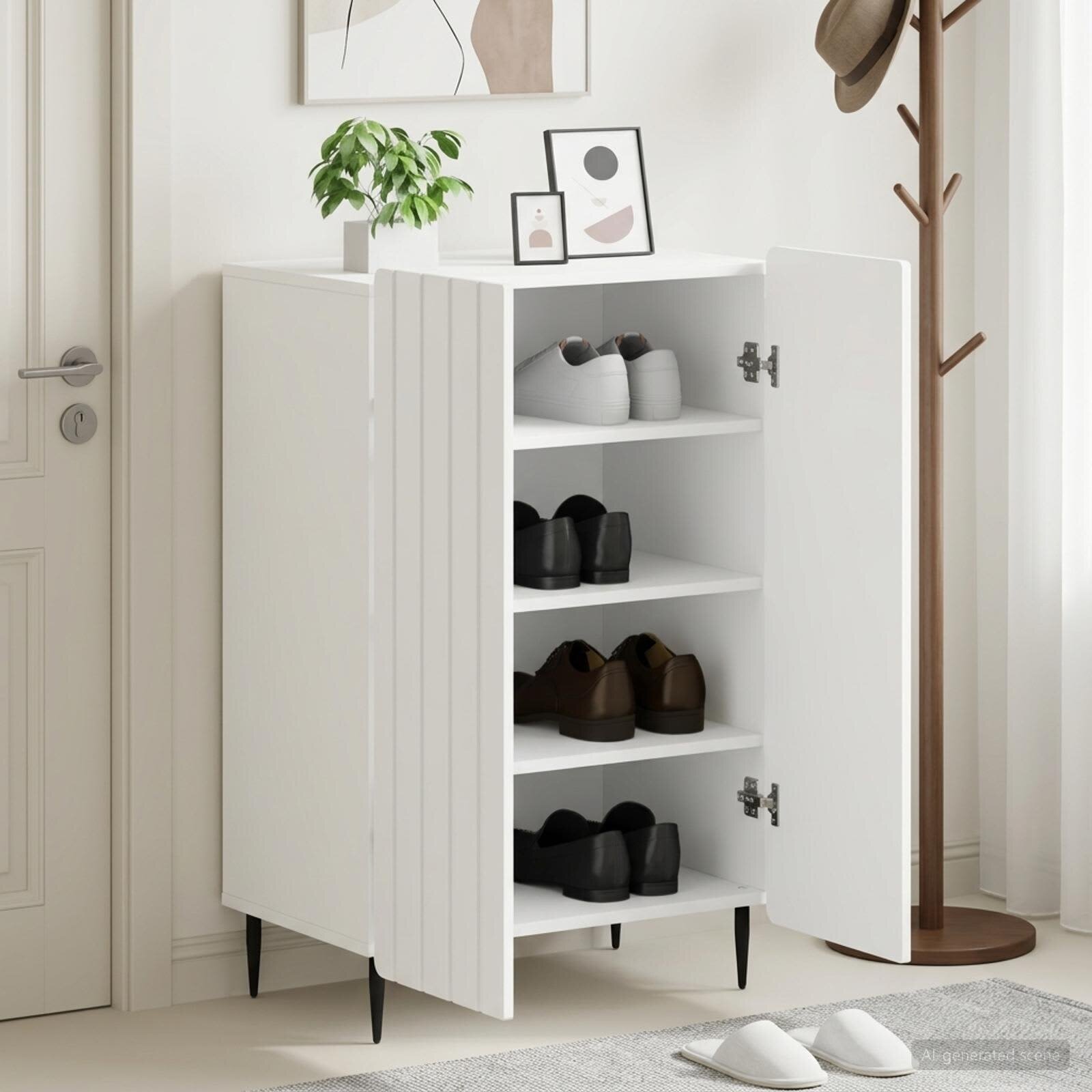 vidaXL Шкаф за обувки ZWOLLE 595 x 395 x 915 см Инженерна дървесина