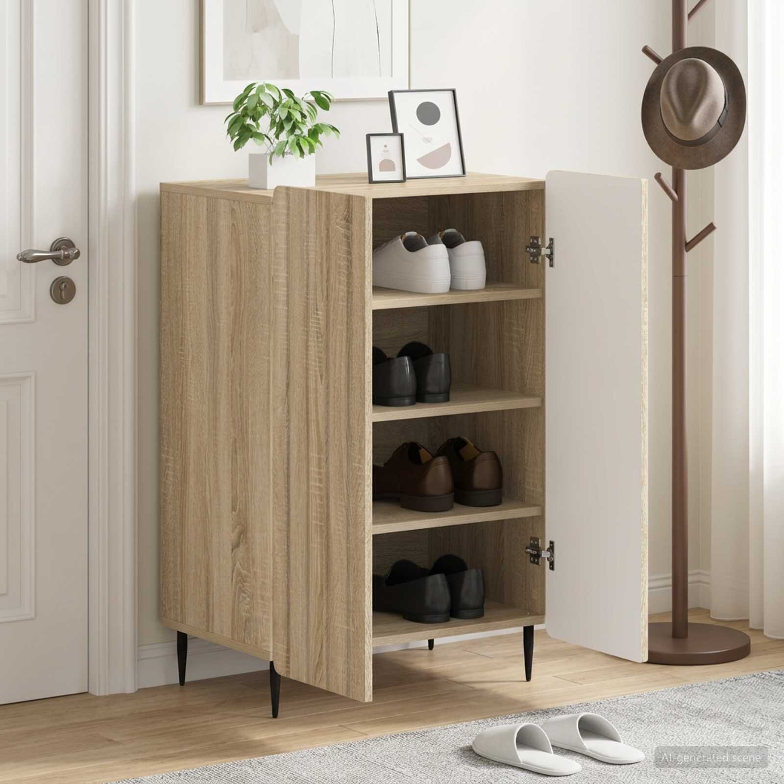 vidaXL Шкаф за обувки ZWOLLE 595 x 395 x 915 см Инженерна дървесина