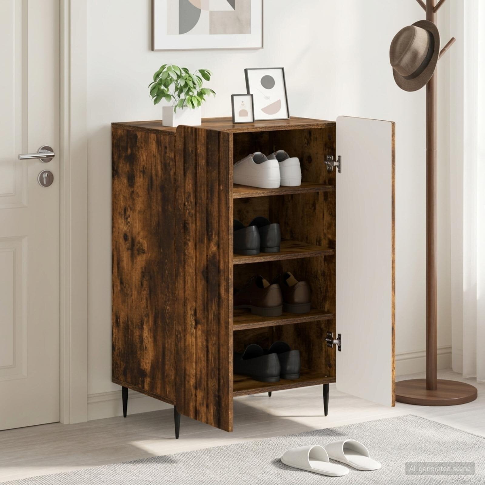 vidaXL Шкаф за обувки ZWOLLE 595 x 395 x 915 см Инженерна дървесина