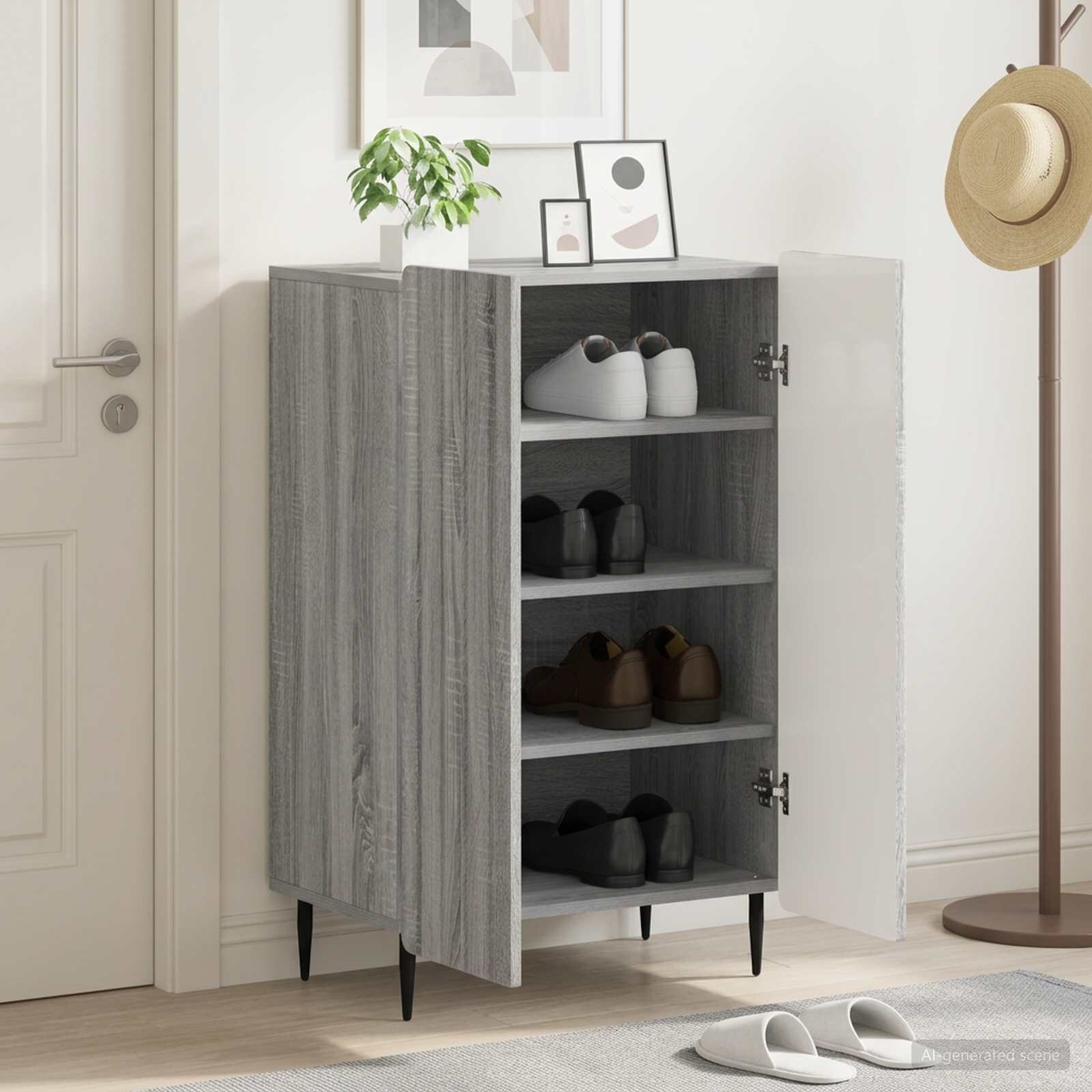 vidaXL Шкаф за обувки ZWOLLE 595 x 395 x 915 см Инженерна дървесина