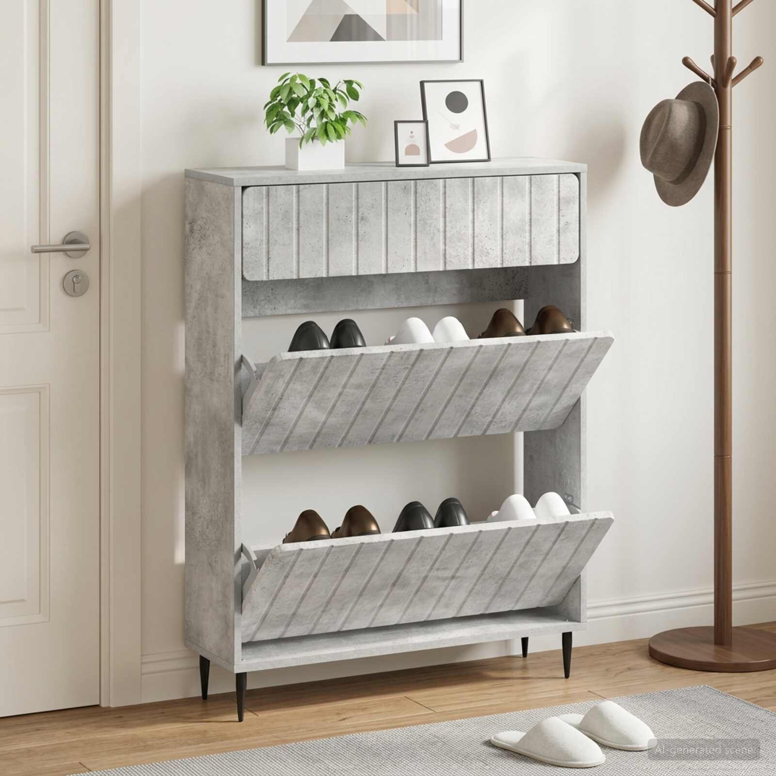 vidaXL Шкаф за обувки ZWOLLE 78 x 24 x 103 см Инженерна дървесина