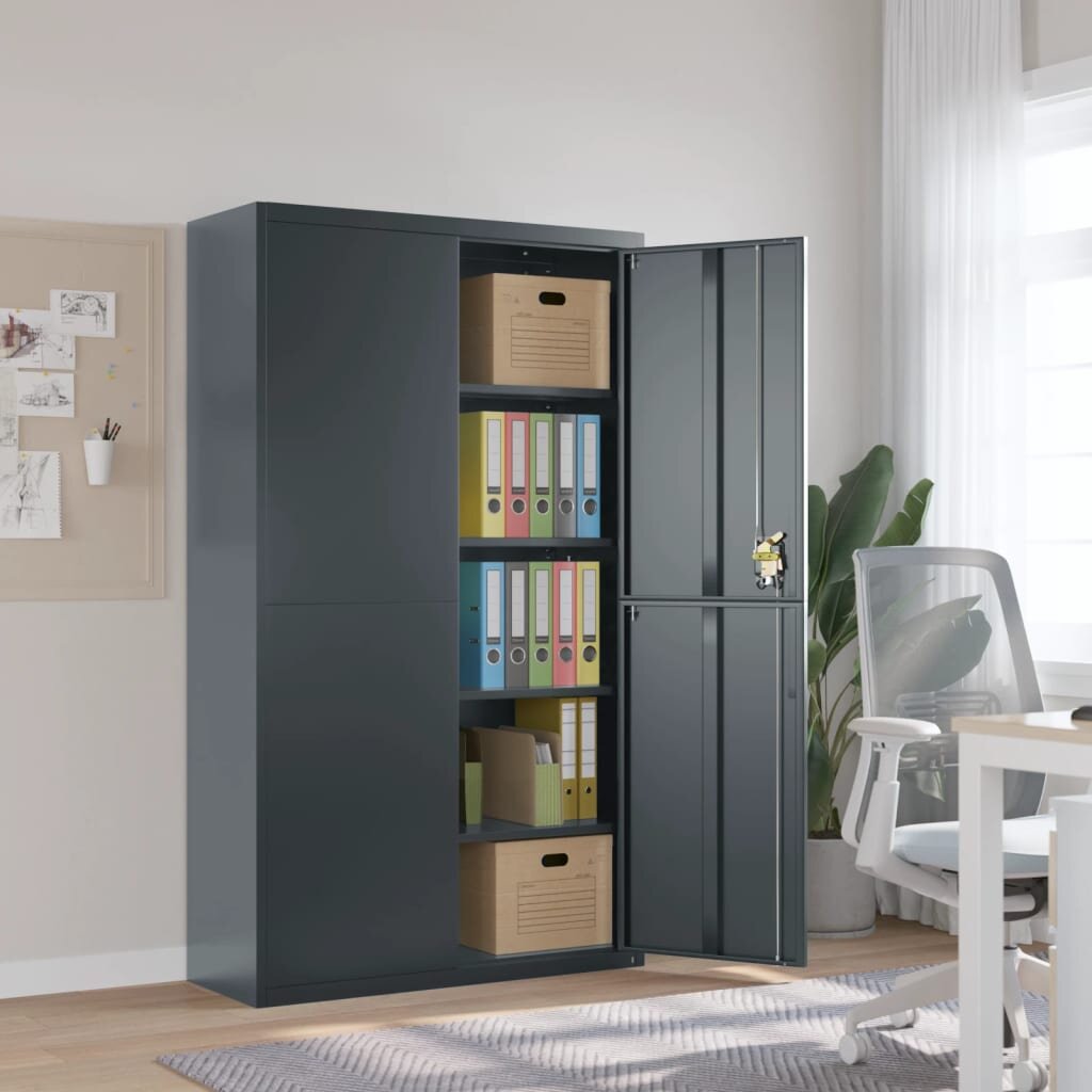 vidaXL Шкаф за папки антрацит 105x40x180 см стомана