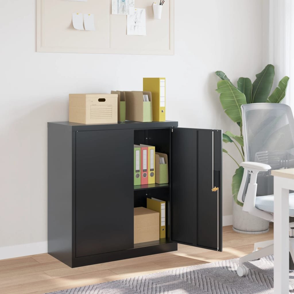 vidaXL Шкаф за папки антрацит 79x40x90 см стомана