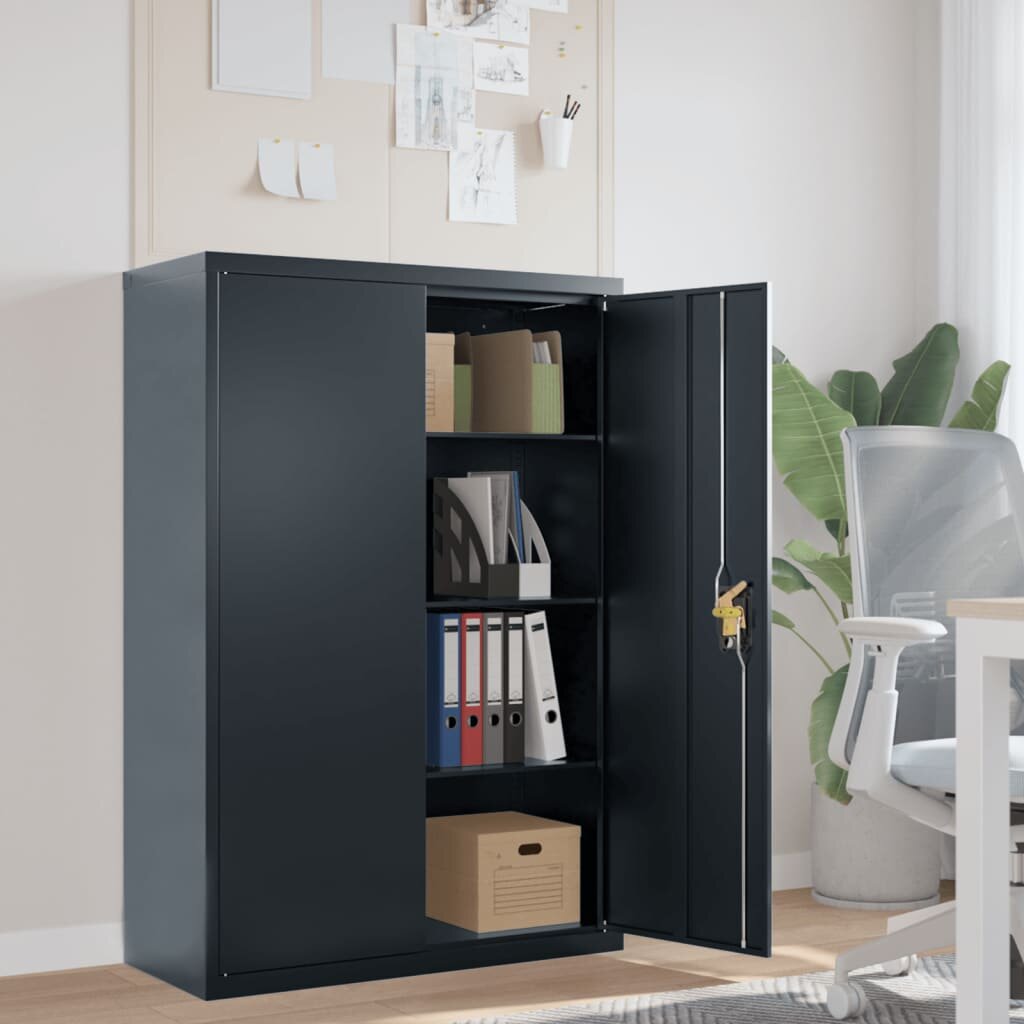 vidaXL Шкаф за папки антрацит 90x40x140 см стомана