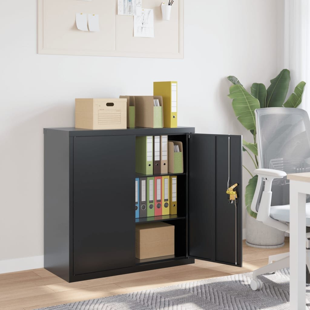 vidaXL Шкаф за папки антрацит 90x40x90 см стомана