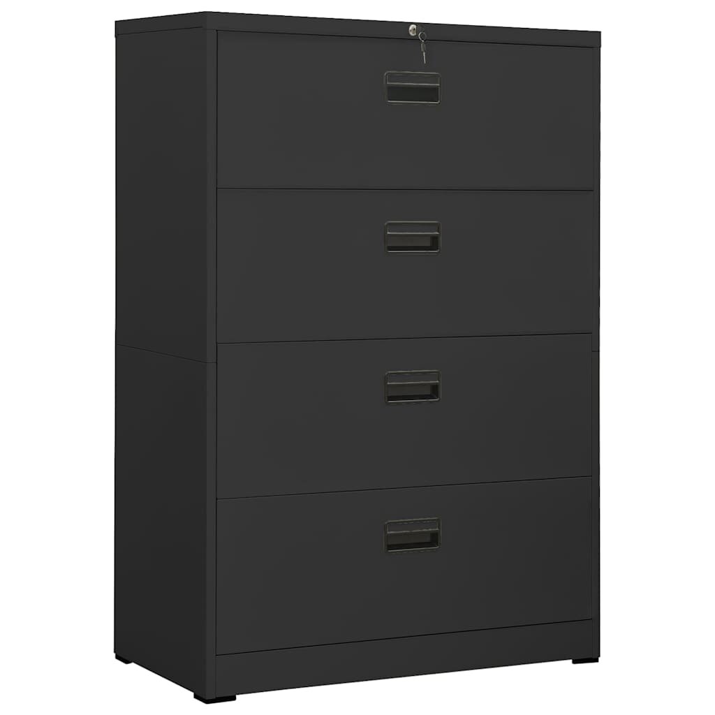 vidaXL Шкаф за папки антрацит 90x46x134 cм стомана