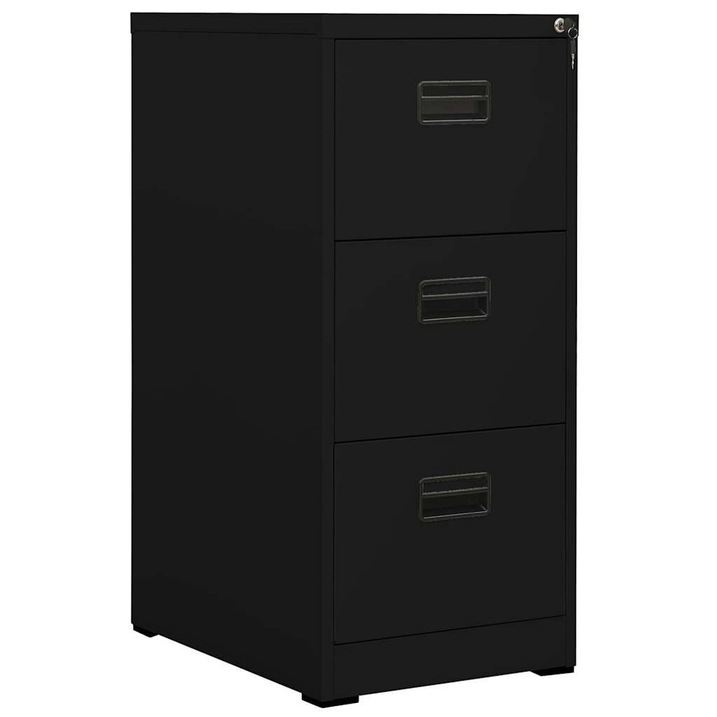 vidaXL Шкаф за папки черен 46x62x1025 cм стомана