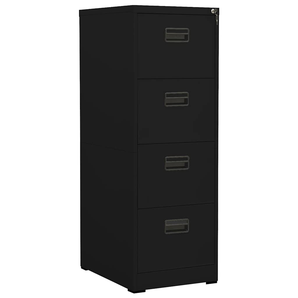 vidaXL Шкаф за папки черен 46x62x133 cм стомана