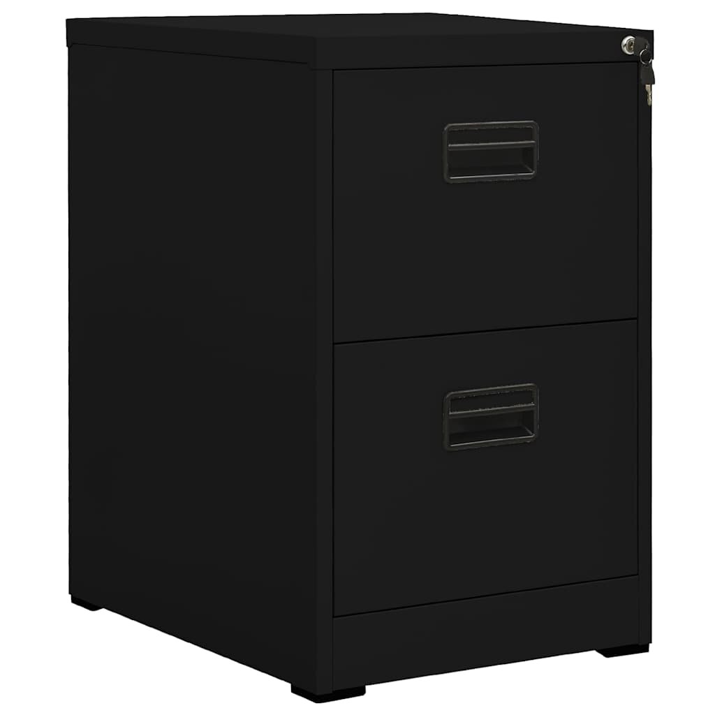 vidaXL Шкаф за папки черен 46x62x725 cм стомана