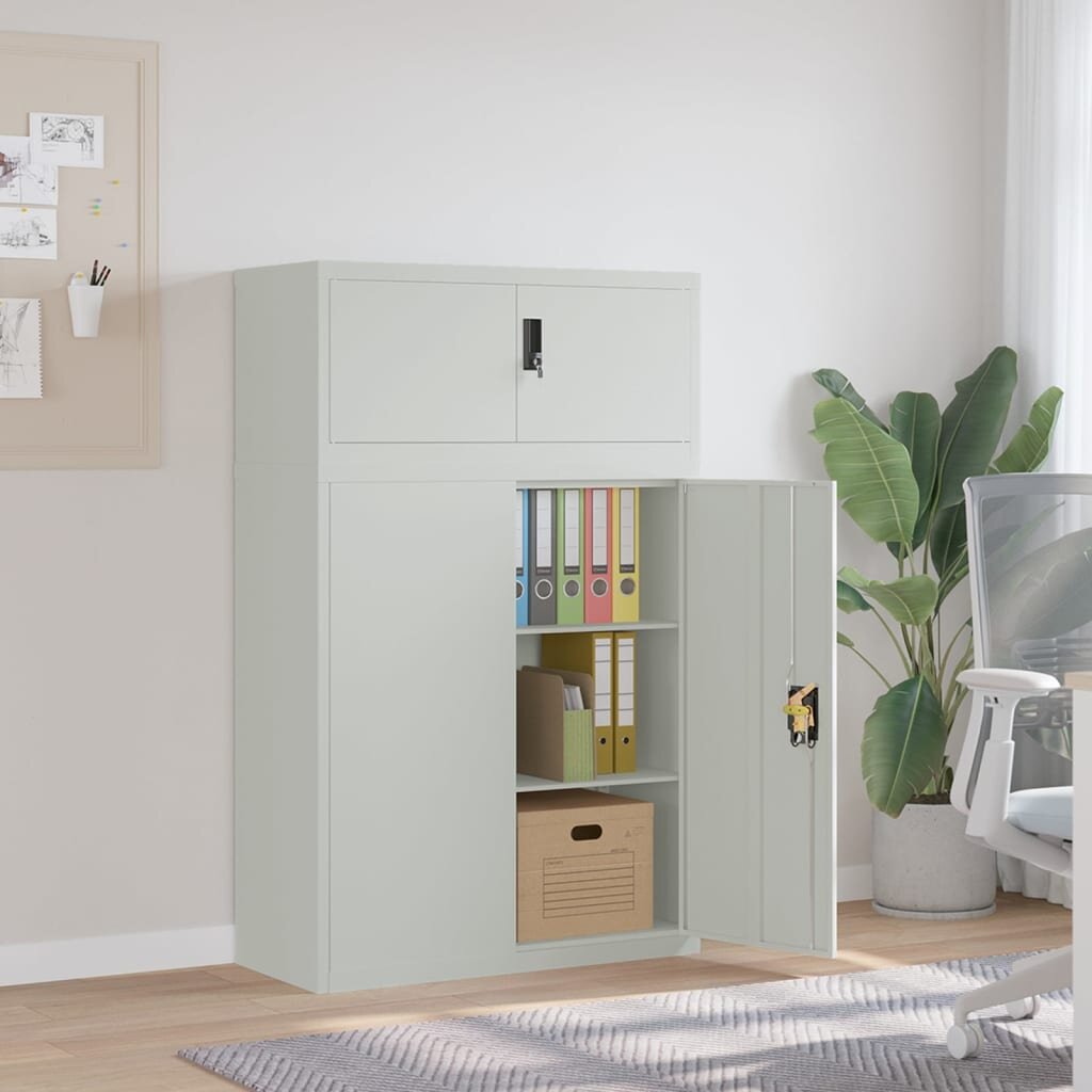 vidaXL Шкаф за папки сив 90x40x145 см стомана