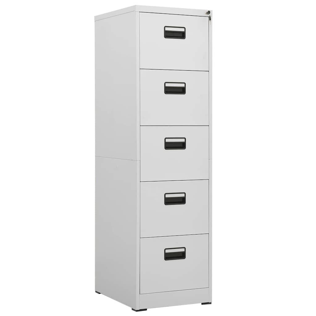 vidaXL Шкаф за папки светлосив 46x62x164 cм стомана