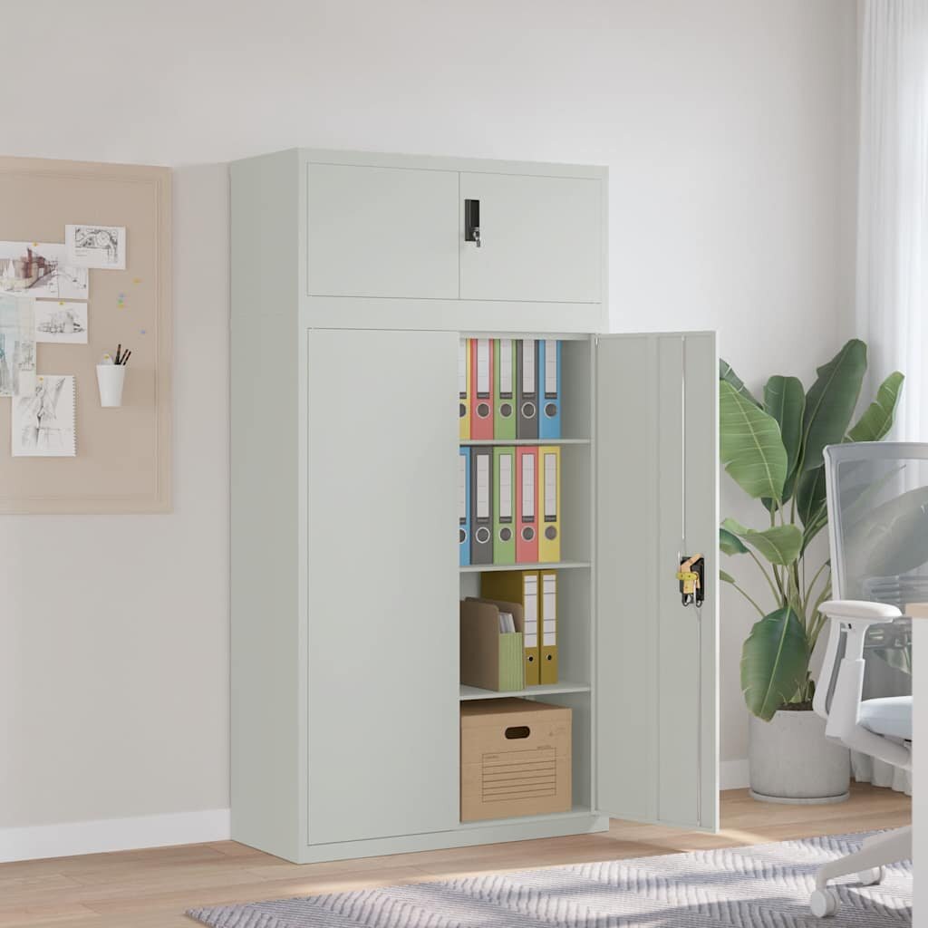 vidaXL Шкаф за папки светлосив 90x40x180 см стомана