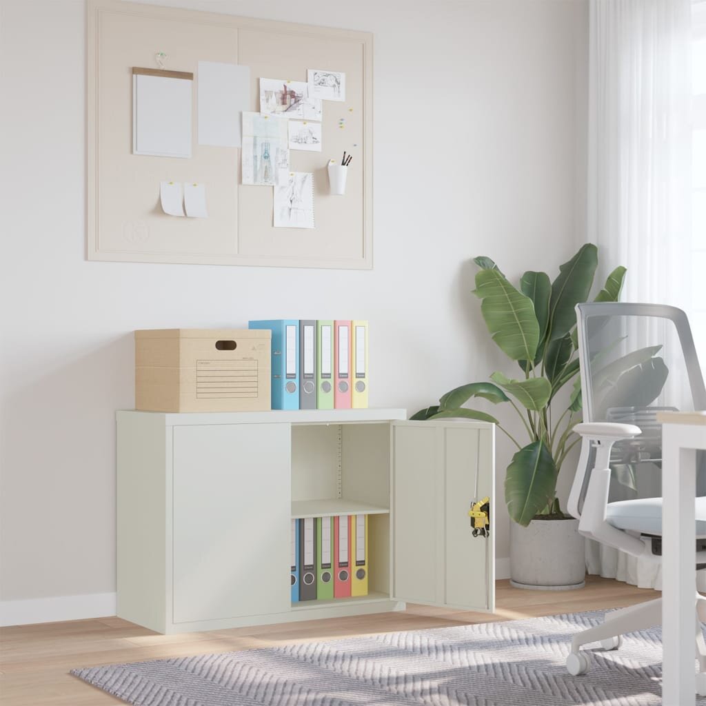 vidaXL Шкаф за папки светлосив 90x40x70 см стомана