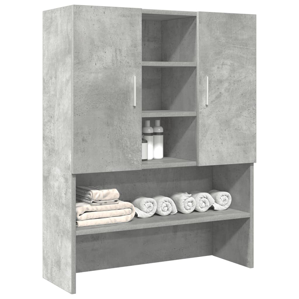 vidaXL Шкаф за пералня бетонно сив 705x255x90 см