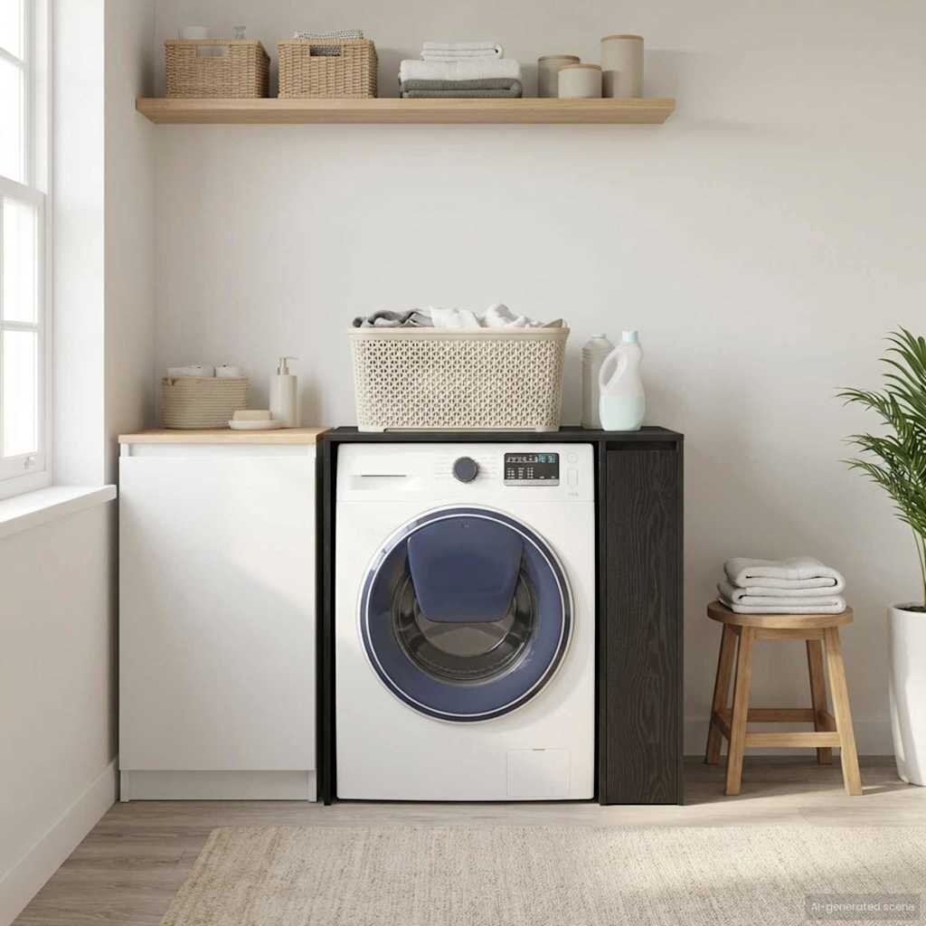 vidaXL Шкаф за пералня Черния дъб 87 x 60 x 89 см Инженерна дървесина