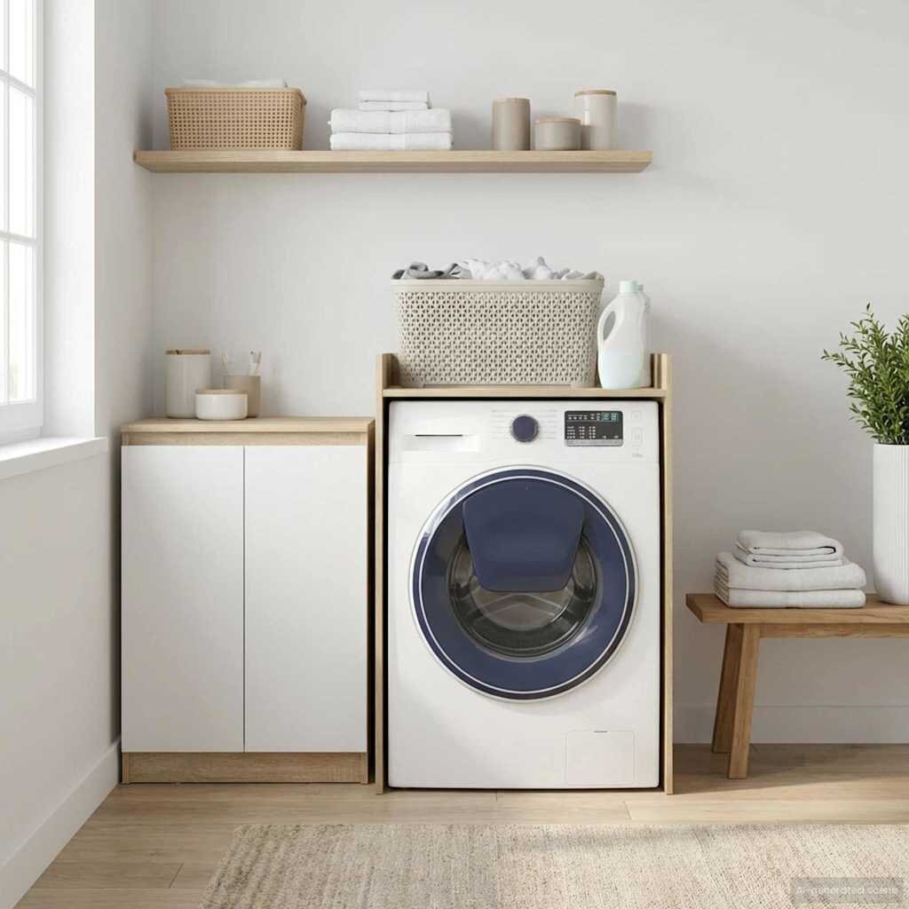 vidaXL Шкаф за пералня със съхранение Дъб сонома 675 x 62 x 97 см