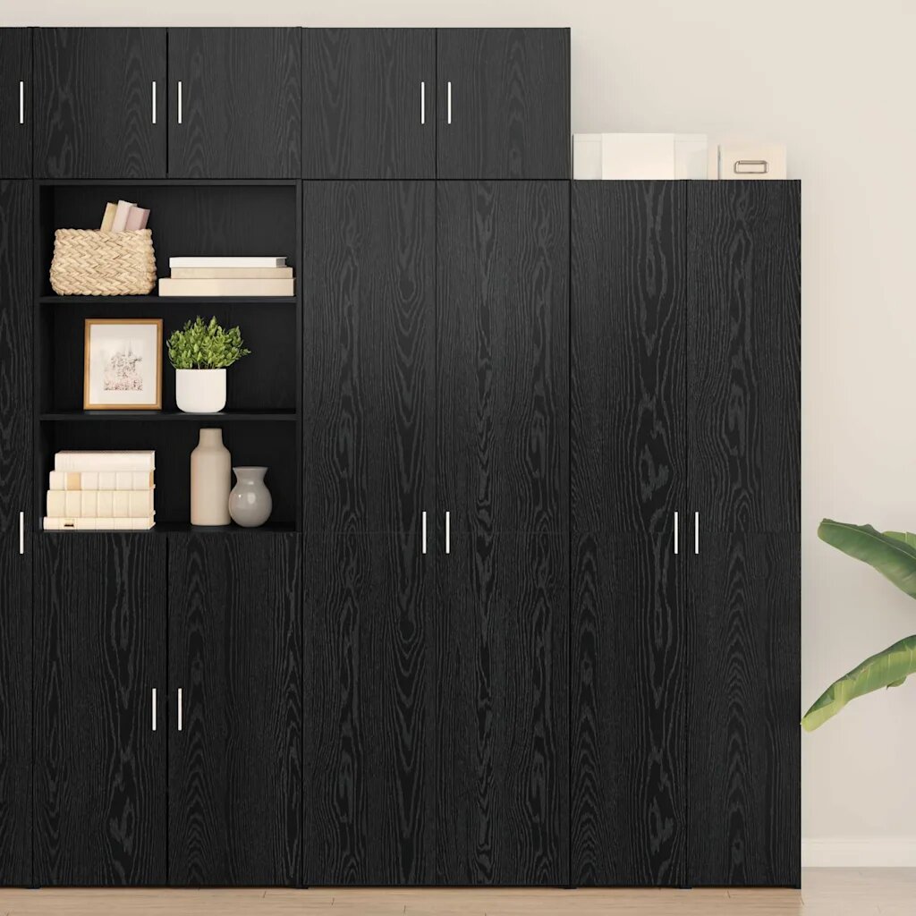 vidaXL Шкаф за съхранение 2 бр. Черния дъб 70 x 425 x 185 см