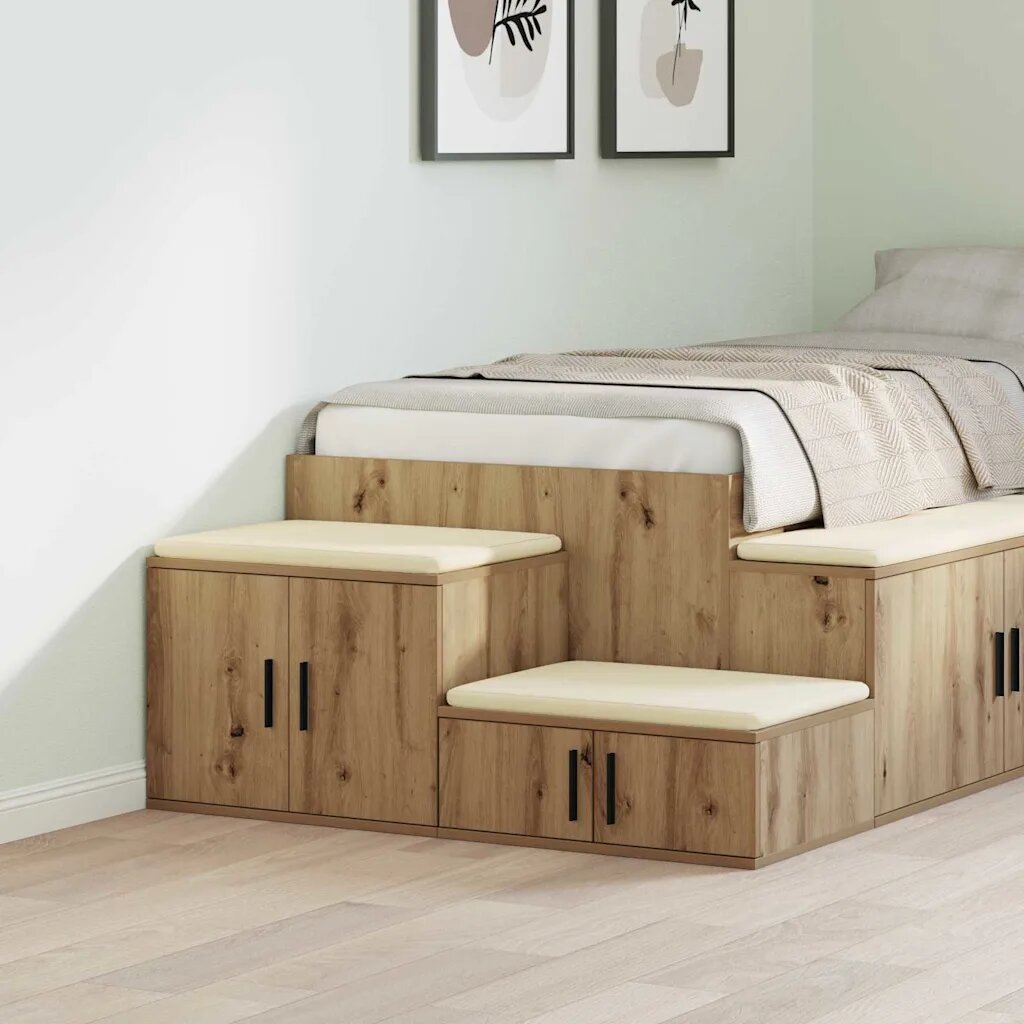 vidaXL Шкаф за съхранение 2 бр. Дъб 127 x 41 x 40 см