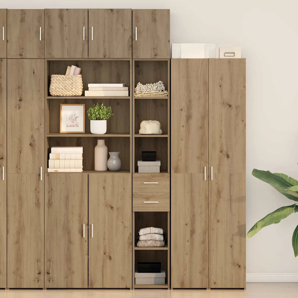 vidaXL Шкаф за съхранение 2 бр. Дъб 30 x 425 x 225 см
