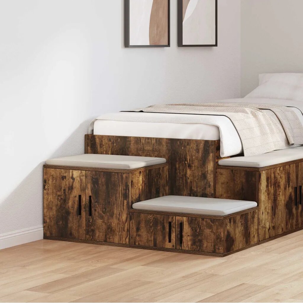 vidaXL Шкаф за съхранение 2 бр. Димян дъб 127 x 41 x 40 см