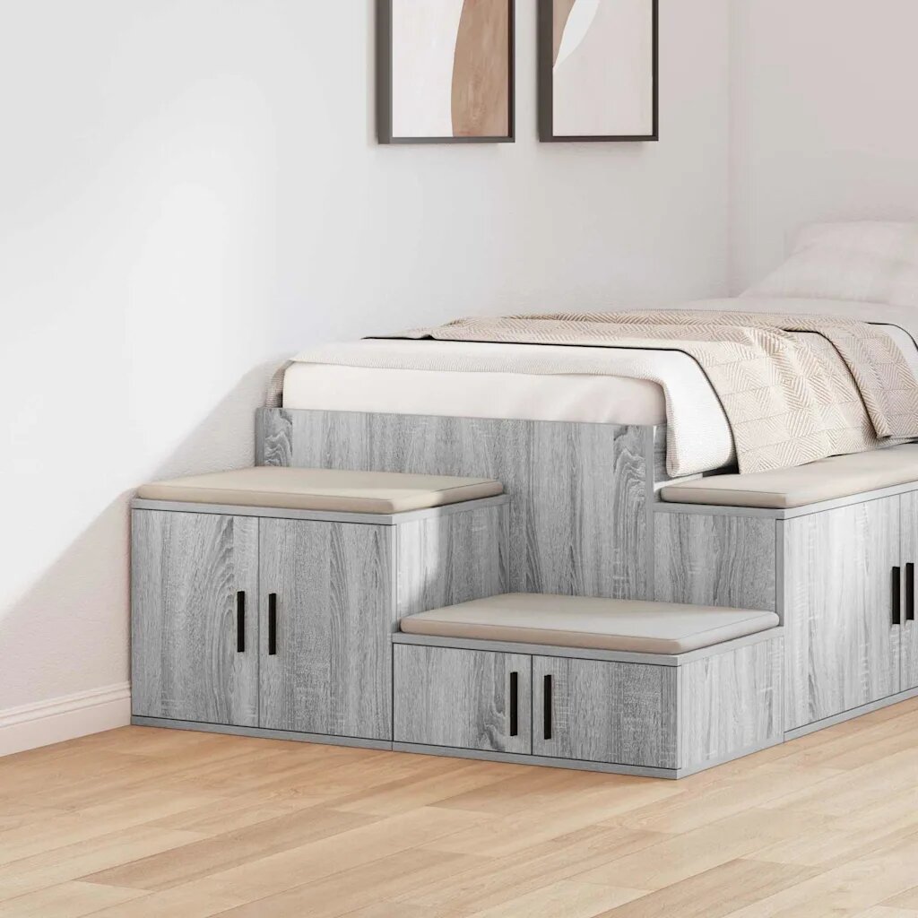 vidaXL Шкаф за съхранение 2 бр. Сив Сонома 118 x 41 x 40 см