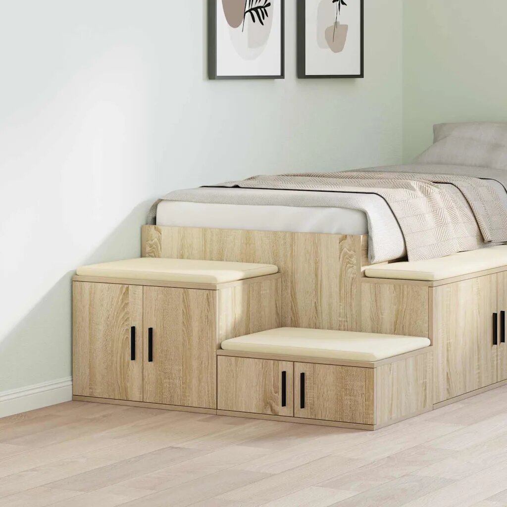 vidaXL Шкаф за съхранение 2 бр. Сонома дъб 127 x 41 x 40 см
