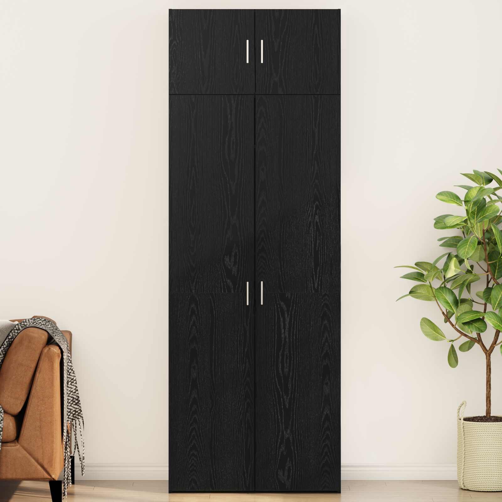 vidaXL Шкаф за съхранение 3 бр. Черния дъб 80 x 425 x 225 см