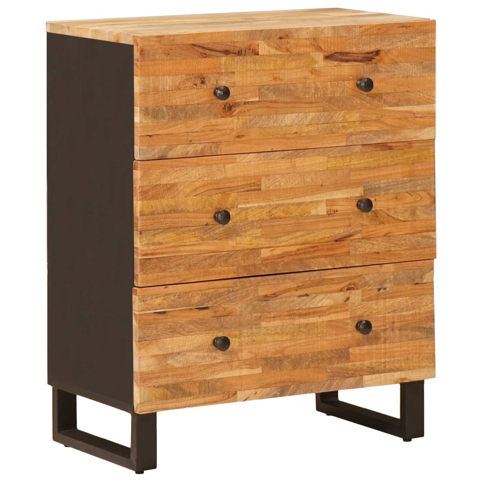 vidaXL Шкаф за съхранение 60 x 33 x 75 cm Солидно мангово дърво Кафяво