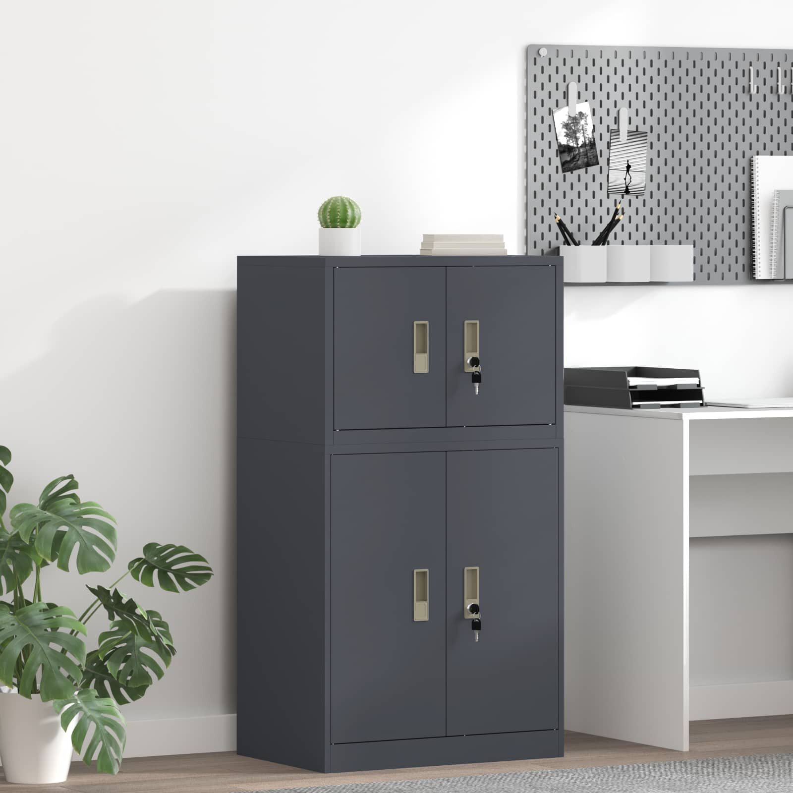 vidaXL Шкаф за съхранение Антрацит 60 x 40 x 40 см Стомана