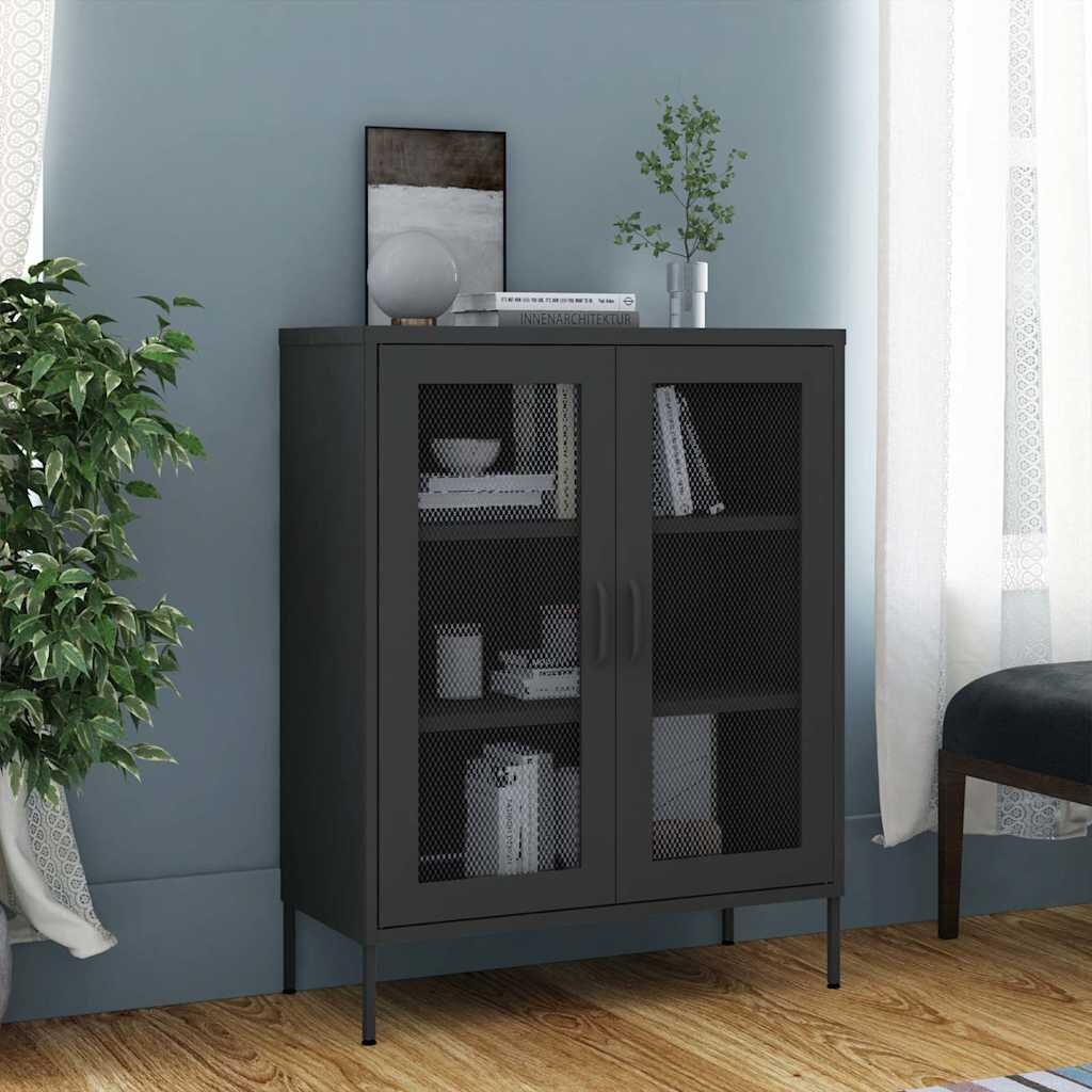 vidaXL Шкаф за съхранение антрацит 80х35х1015 см стомана
