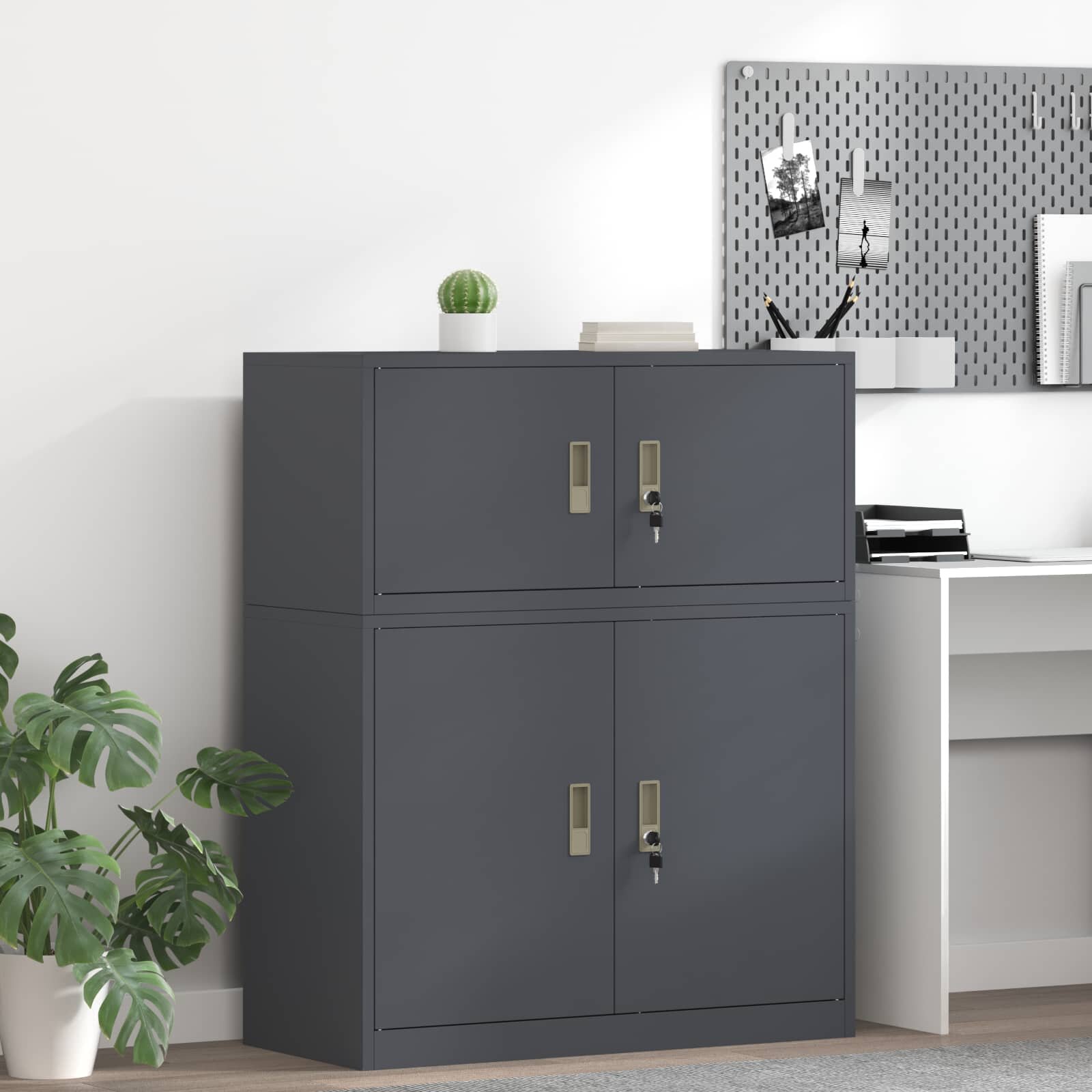 vidaXL Шкаф за съхранение Антрацит 90 x 40 x 40 см Стомана