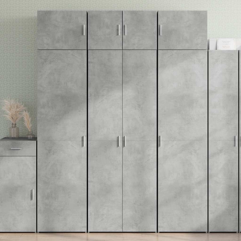vidaXL Шкаф за съхранение бетонно сив 70x425x225 см инженерно дърво