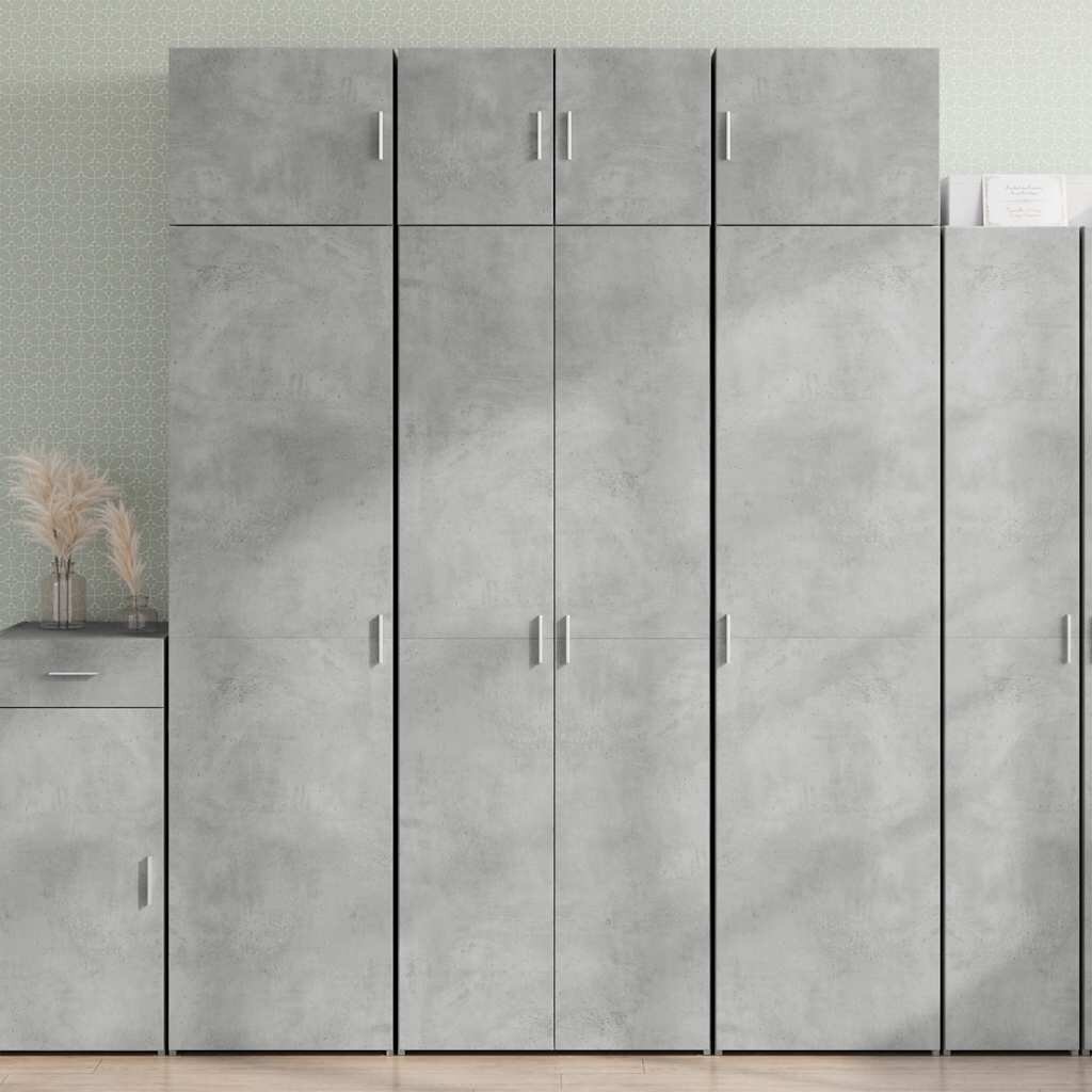 vidaXL Шкаф за съхранение бетонно сив 70x425x225 см инженерно дърво